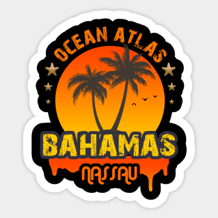 Ocean Atlas Beach in Nassau Bahamas Sticker